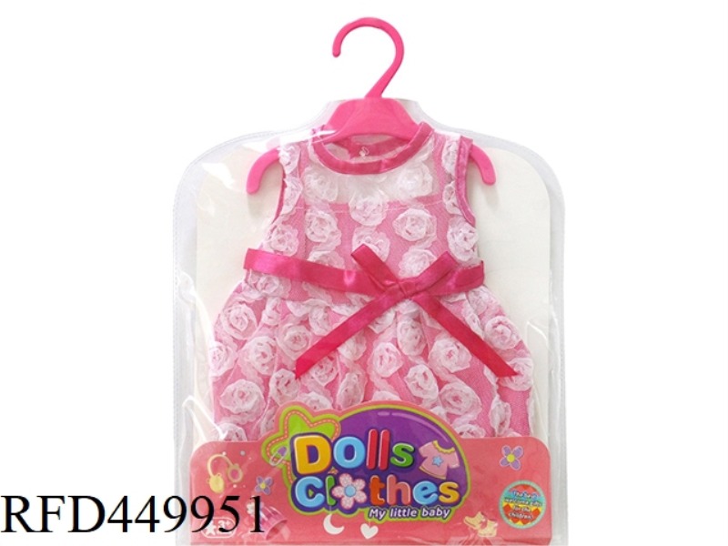 DOLL CLOTHES*WHITE ROSE DRESS
