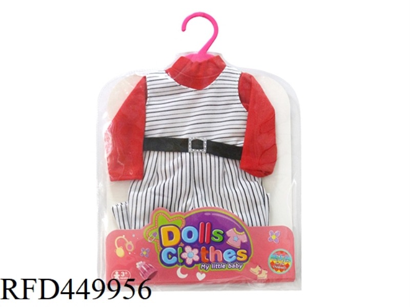 DOLL CLOTHES* BLACK AND WHITE STRIPED SUSPENDERS + RED UNDERWEAR