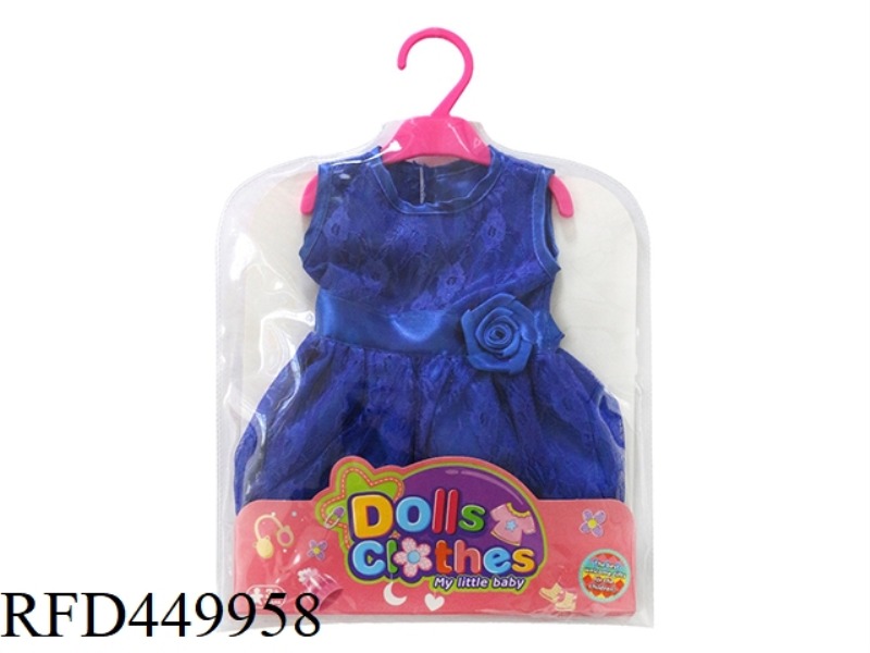 DOLL CLOTHES*DARK BLUE DOUBLE NET FLOWER DRESS