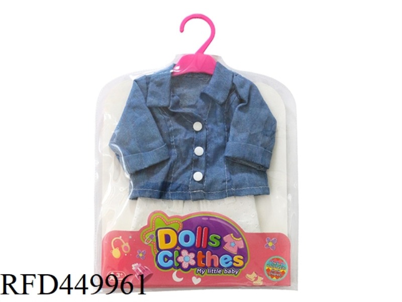 DOLL CLOTHES*DENIM SHIRT PLUS WHITE WOOL SHORTS