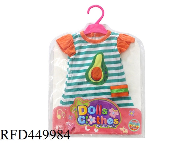 DOLL CLOTHES*GREEN STRIPED AVOCADO STRAIGHT SKIRT+BRACELET