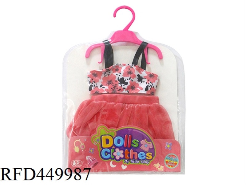 DOLL CLOTHES* ORANGE FLOWER DROP SHOULDER SKIRT + ORANGE LANTERN SKIRT