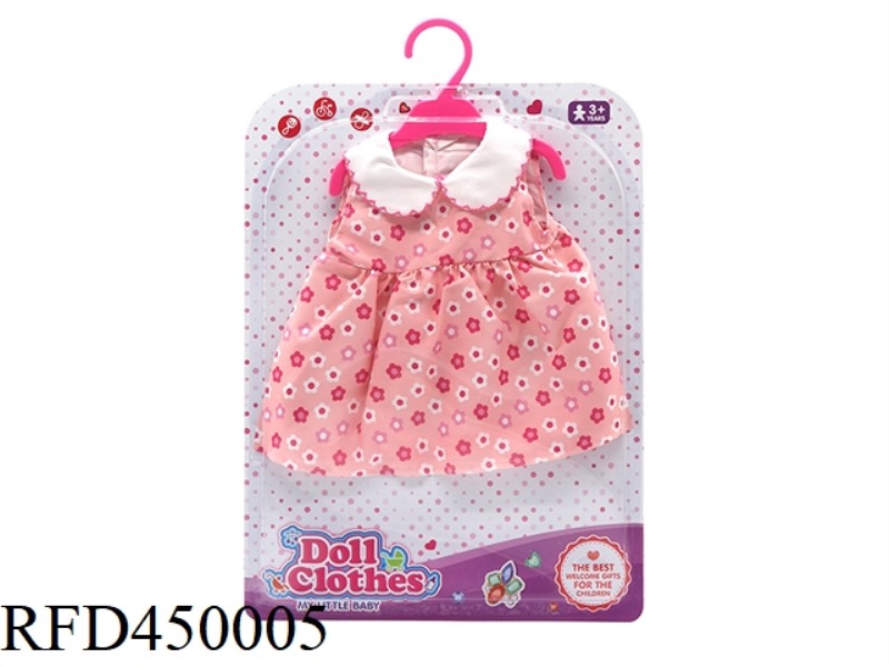 DOLL CLOTHES*RED FLOWER CURLY TEETH COLLAR SKIRT