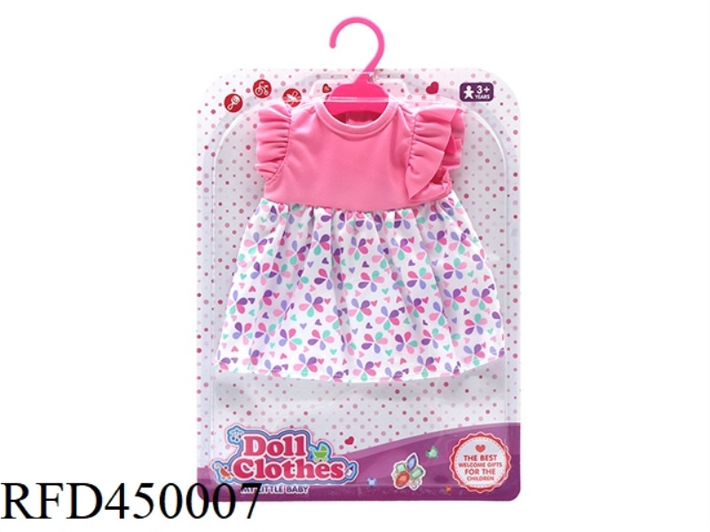 DOLL CLOTHES*PINK MULTICOLORED LOTUS SLEEVE SKIRT