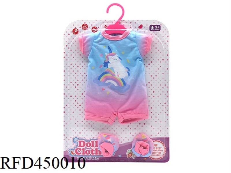 DOLL CLOTHES * GRADIENT UNICORN JUMPSUIT (INCLUDING SOCKS)