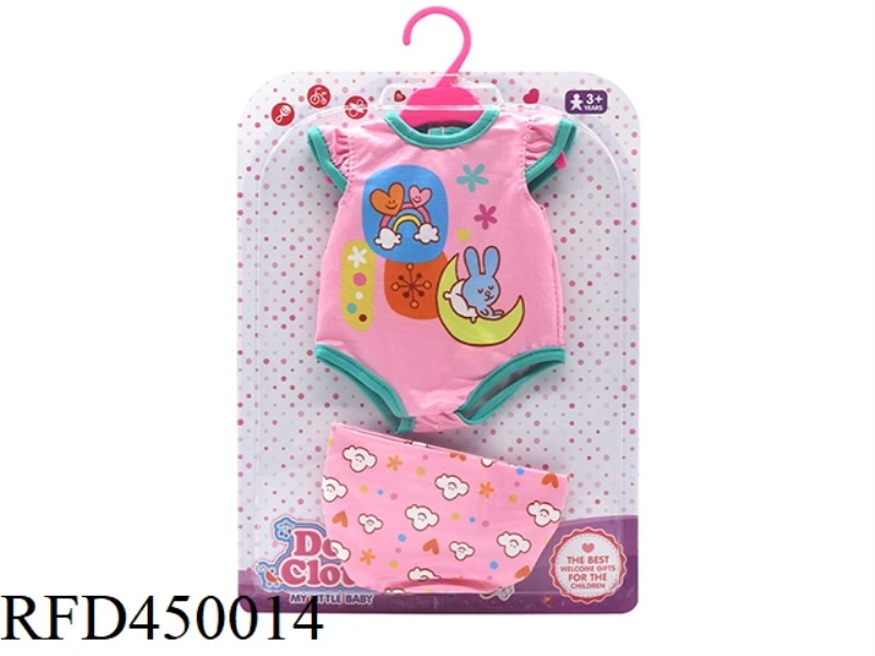 DOLL CLOTHES* PINK RABBIT UNDERSHIRT (WITH HAT)