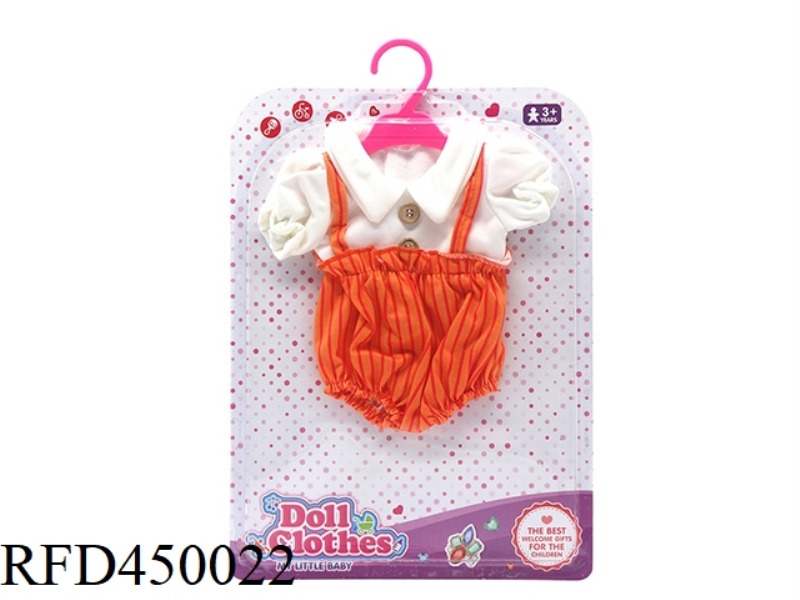 DOLL CLOTHES* ORANGE STRIPED SUSPENDERS