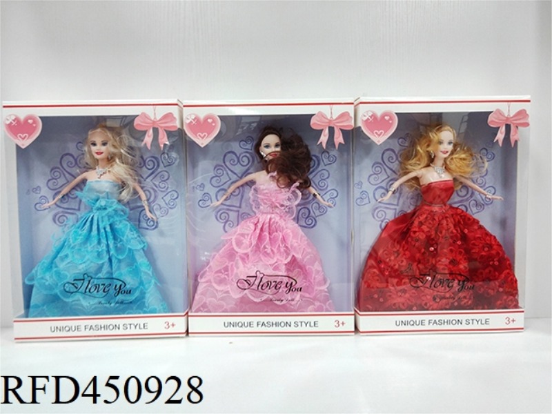 11 INCH SOLID BODY FASHION WEDDING DRESS BARBIE DOLL