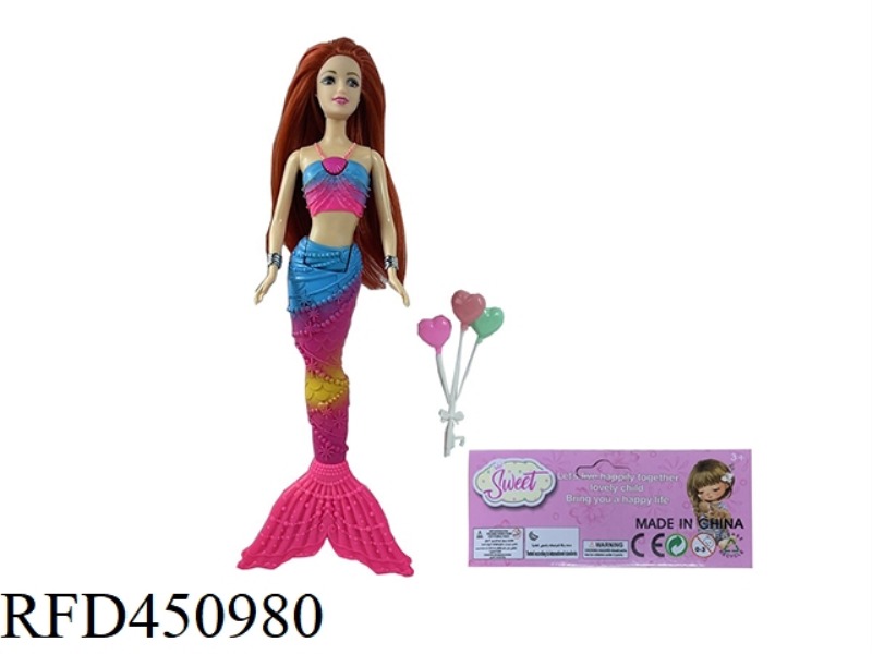 14 INCH REAL BODY LIVE HAND WITH LIGHT MUSIC MERMAID, WITH BALLOONS