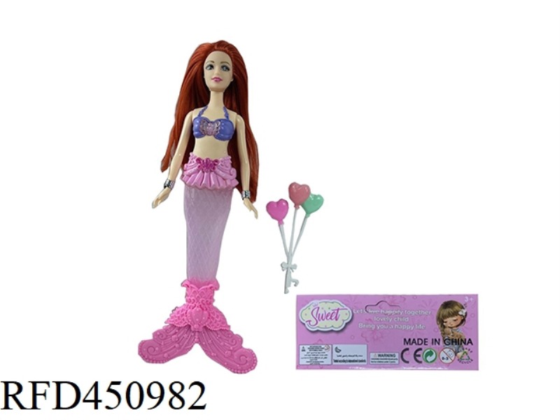 14 INCH REAL BODY LIVE HAND WITH LIGHT MUSIC MERMAID, WITH BALLOONS