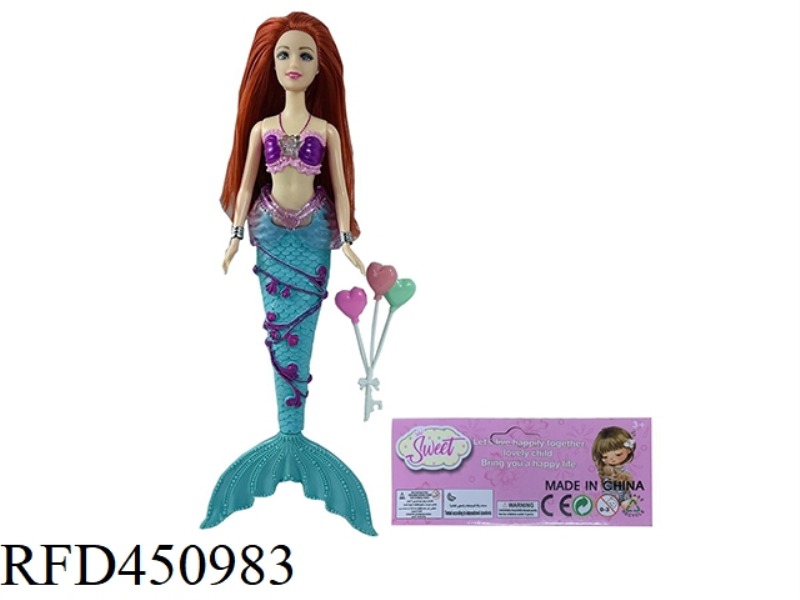 14 INCH REAL BODY LIVE HAND WITH LIGHT MUSIC MERMAID, WITH BALLOONS