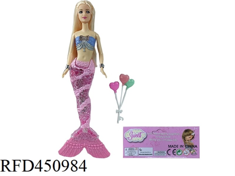 14 INCH REAL BODY LIVE HAND WITH LIGHT MUSIC MERMAID, WITH BALLOONS
