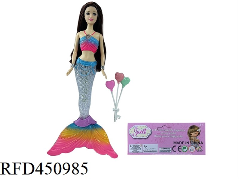 14 INCH REAL BODY LIVE HAND WITH LIGHT MUSIC MERMAID, WITH BALLOONS
