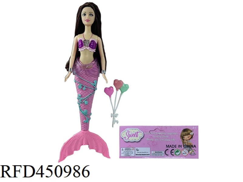 14 INCH REAL BODY LIVE HAND WITH LIGHT MUSIC MERMAID, WITH BALLOONS