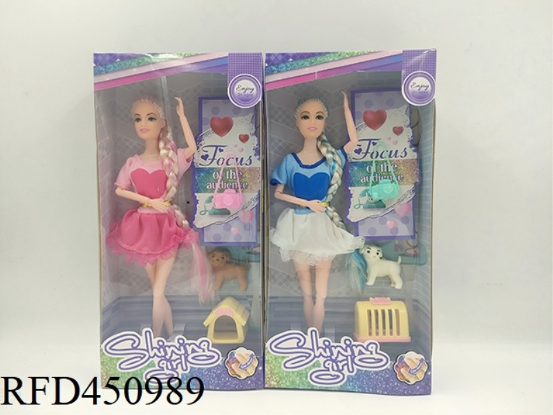 11.5 INCH 11 JOINT SOLID BODY FASHION BARBIE DOLL WITH ACCESSORIES