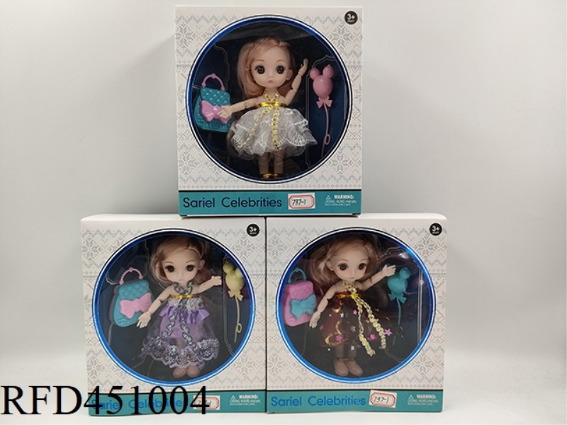 6 INCH SOLID BODY MOVABLE JOINT 3D EYE DOLL