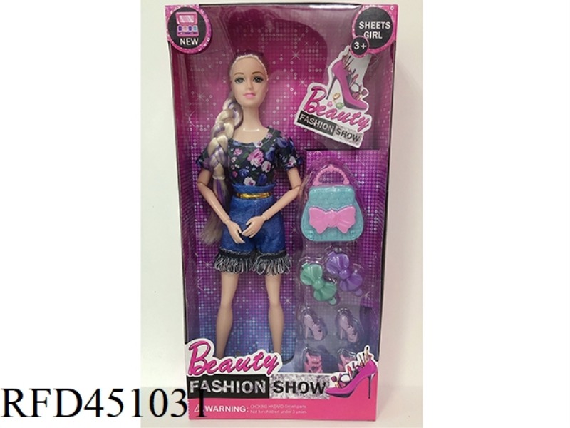 11.5 INCH SOLID BODY FASHION BARBIE DOLL WITH ACCESSORIES