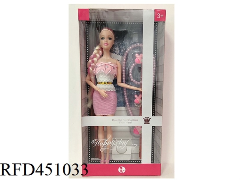 11.5 INCH SOLID BODY FASHION BARBIE DOLL WITH ACCESSORIES