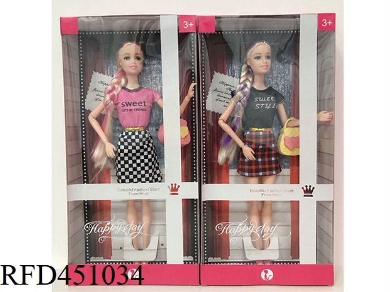 11.5 INCH SOLID FASHION BARBIE WITH HANDBAG