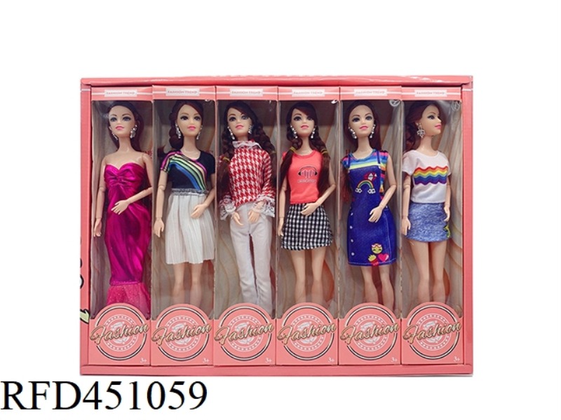 11.5 INCH SOLID BODY 10 JOINT FASHION BARBIE DOLL (PACK OF 12)