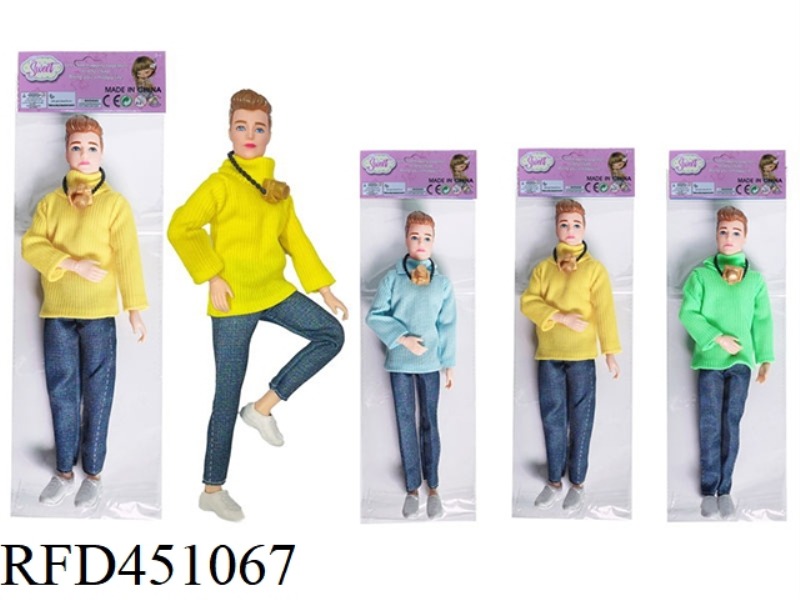 11.5 INCH SOLID BODY 11 JOINT CASUAL SWEATER BOY WITH CAMERA, SMALL WHITE SHOES