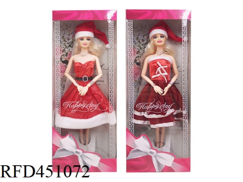 11.5 INCH SOLID BODY MULTI-JOINT CHRISTMAS BARBIE DOLL
