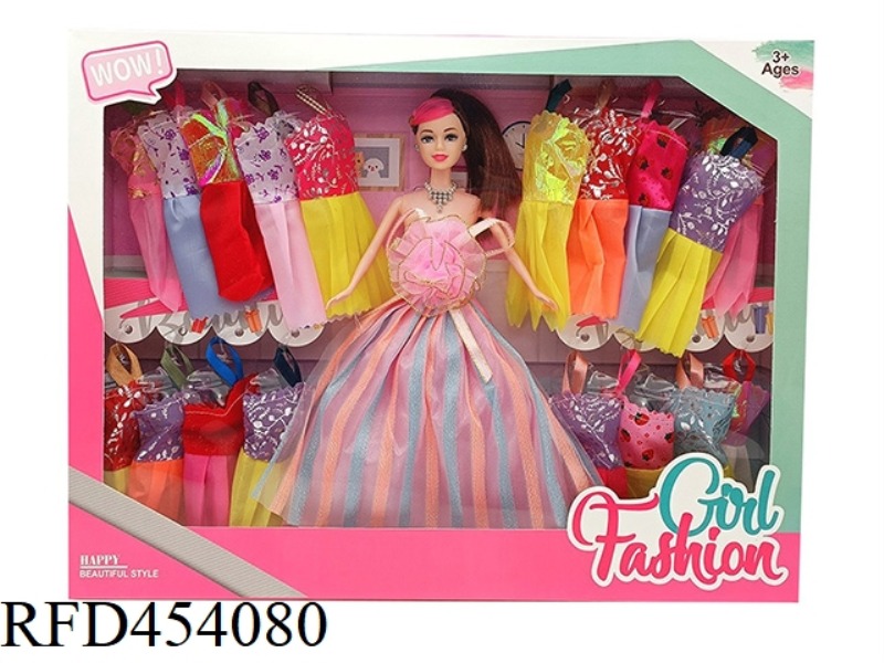 11.5 INCH REAL BODY LIVE WEDDING DRESS BARBIE WITH EARRINGS, NECKLACE, HANGING CLOTHES ACCESSORIES