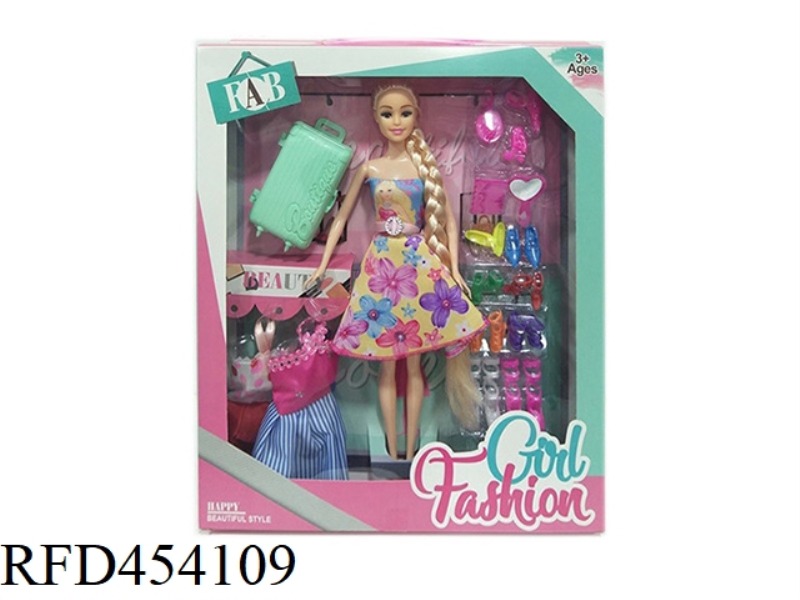 11.5 INCH REAL BODY LIVE FASHION DRESS BARBIE WITH SHOES BLISTER AND SUITCASE SUSPENDED SKIRT