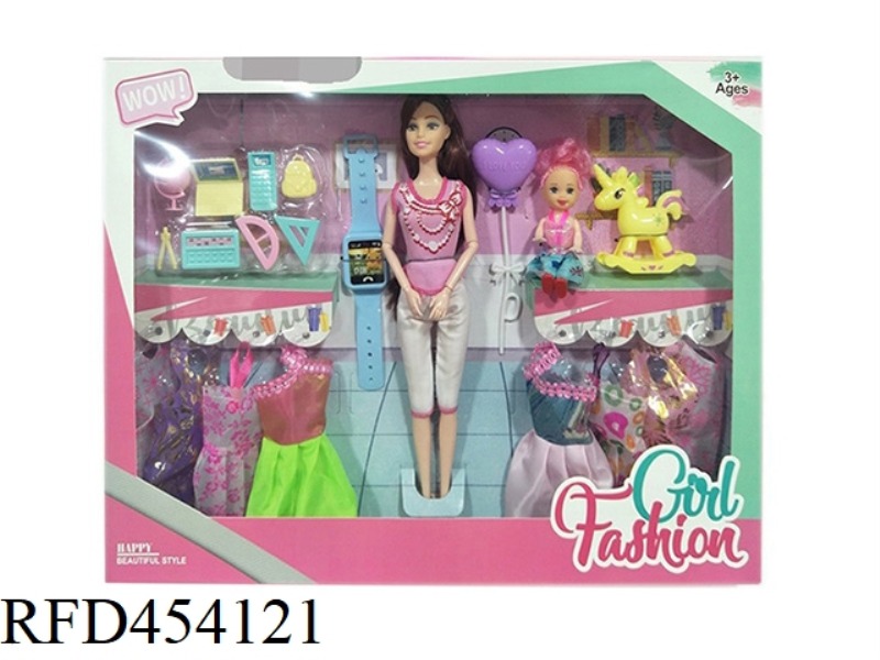 11.5 INCH SOLID BODY 12 JOINT FASHION BARBIE WITH SMALL COMPUTER ACCESSORIES BLISTER AND WATCH BALLO