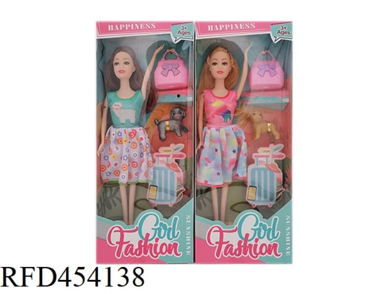 11.5 INCH REAL BODY LIVE FASHION SKIRT BARBIE WITH PUPPY BAG BLISTER