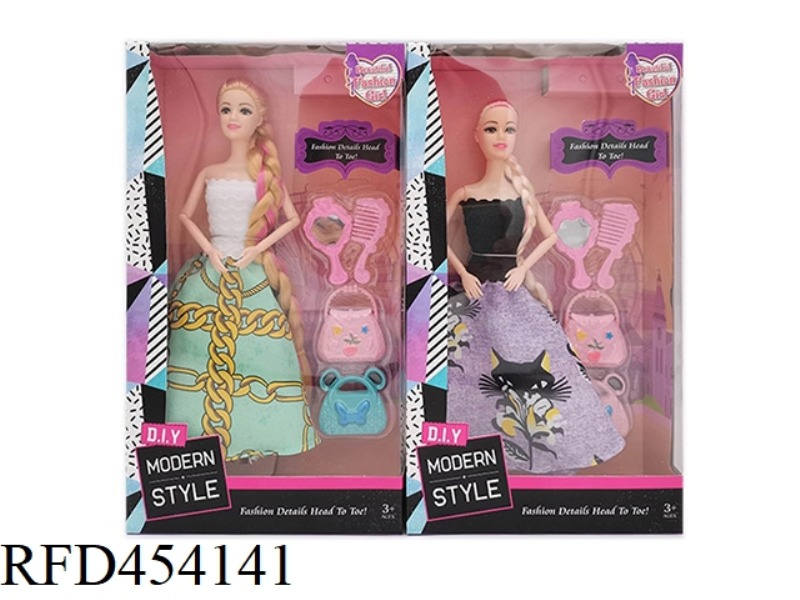 11.5 INCH SOLID BODY 9 JOINT WEDDING DRESS BARBIE WITH BAG COMB MIRROR BLISTER 2 MIXED