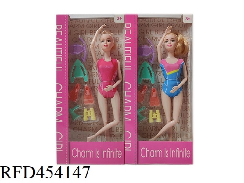 11.5 INCH SOLID BODY 12 JOINT SUMMER SWIMWEAR BARBIE DIVING ACCESSORIES BLISTER 2 MIXED