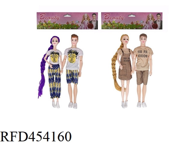 11.5-INCH 12-JOINT SOLID BODY WOMAN AND 11.5-INCH 12-JOINT SOLID BODY MAN COUPLE BARBIE 2 STYLES 4 M