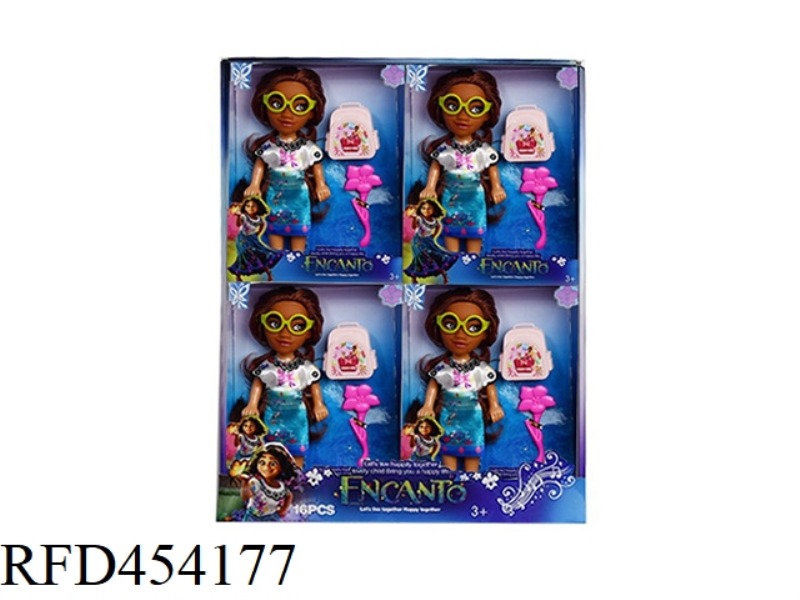 6 INCH SOLID BODY MAGIC FULL HOUSE PRINCESS WITH BAG AND COMB 8PCS