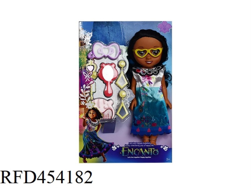 14 INCH 3D EYE VINYL BODY MAGIC FULL HOUSE PRINCESS WITH GLASSES WITH ACCESSORIES BAG WITH MUSIC