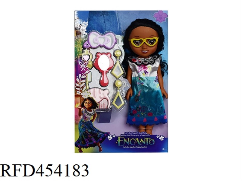 14 INCH 3D EYES EMPTY BODY MAGIC FULL HOUSE PRINCESS WITH GLASSES WITH ACCESSORIES BAG WITH MUSIC