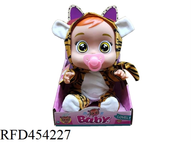 14 INCH VINYL CRYING DOLL WITH FOUR TONES MUSIC WITH PACIFIER