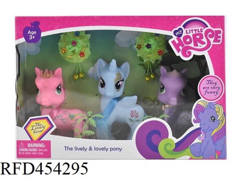 ENAMEL PONY 3 MIXED PACK WITH PONY ACCESSORIES