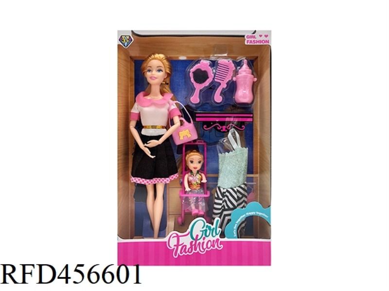 11.5-INCH MULTI JOINT BARBIE DOLL WITH WALKING BABY THEME