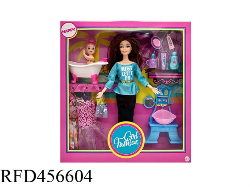 11.5-INCH MULTI JOINT BARBIE DOLL WITH CHILDREN'S BATH THEME