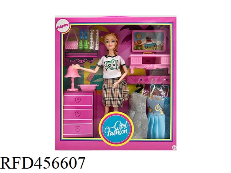 11.5-INCH MULTI JOINT BARBIE DOLL WITH HOME TV THEME
