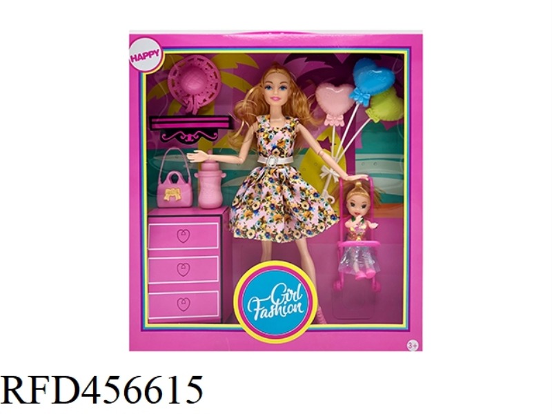 11.5-INCH MULTI JOINT BARBIE DOLL WITH OUTDOOR BABY THEME