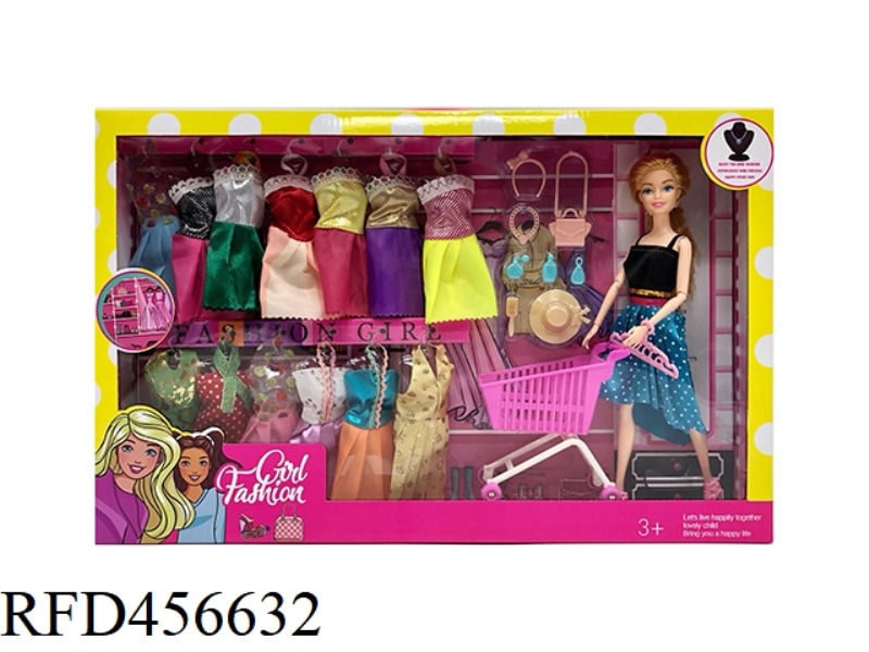 11.5-INCH MULTI JOINT BARBIE DOLL WITH SHOPPING WARDROBE THEME