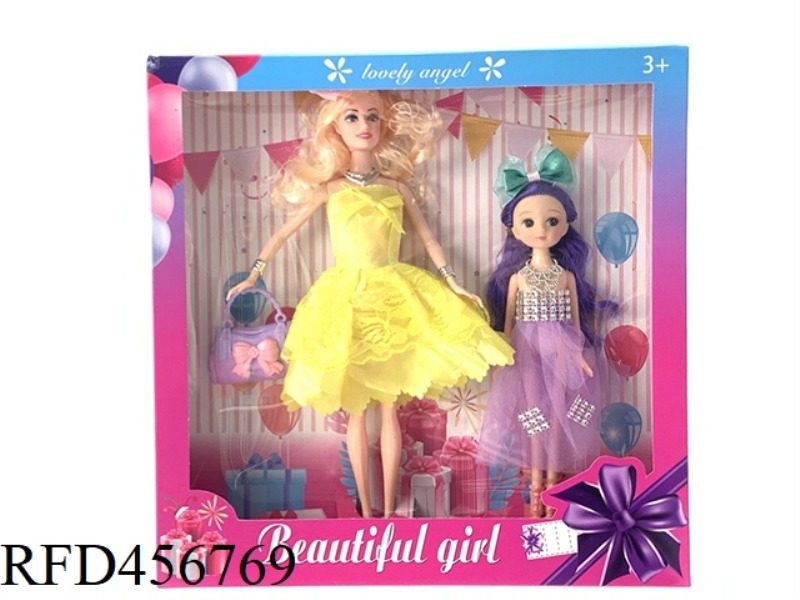 11 INCH 5 JOINT SMALL DRESS BARBIE WITH 9 INCH JENNY DOLL