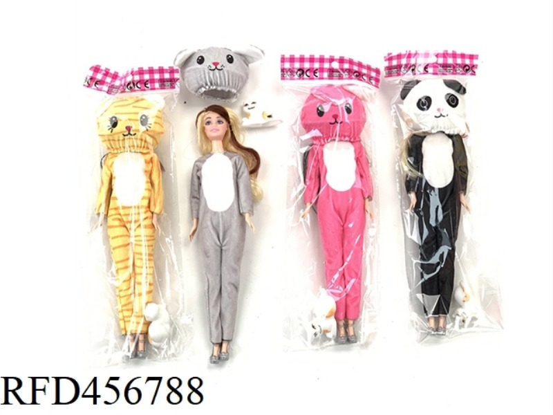 11 INCH ANIMAL CUTE BARBIE DOLL WITH KITTEN