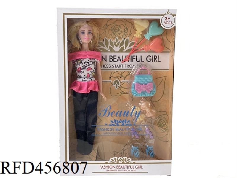 11 INCH 5 JOINT PANTS BARBIE WITH BLISTER SHEET AND BALLOONS