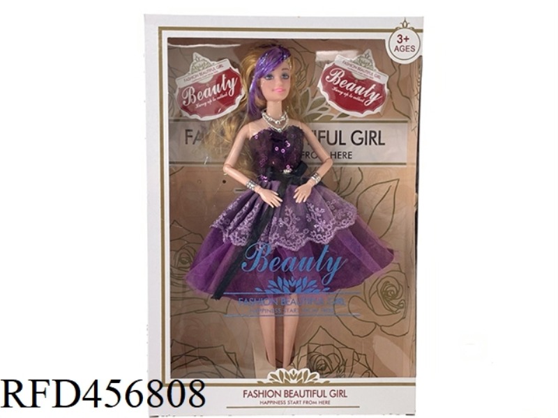 11 INCH 11 JOINT PURPLE DRESS SKIRT BARBIE DOLL