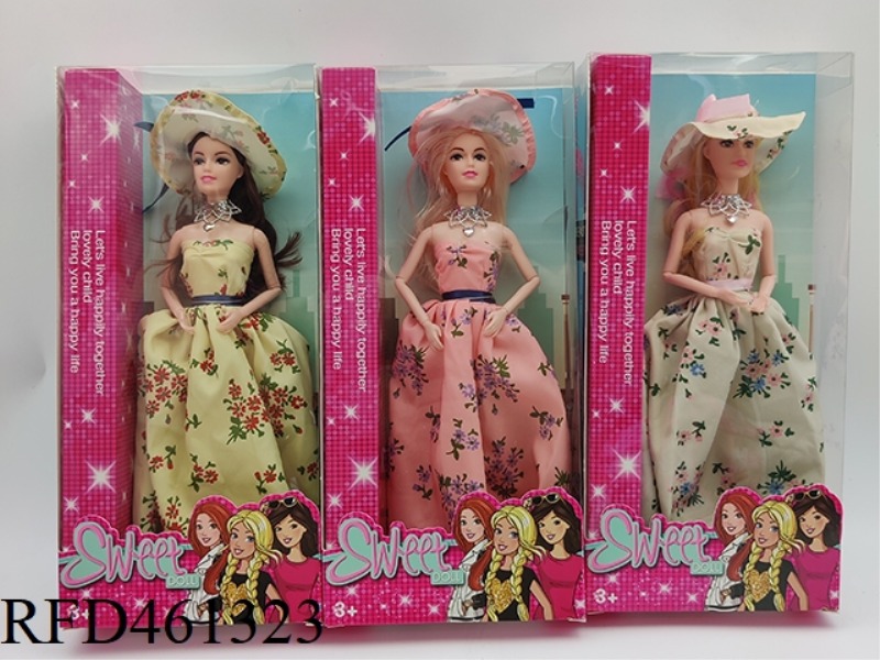 11 INCH SOLID JOINT BARBIE EXQUISITE DRESS MIXED WITH THREE STYLES
