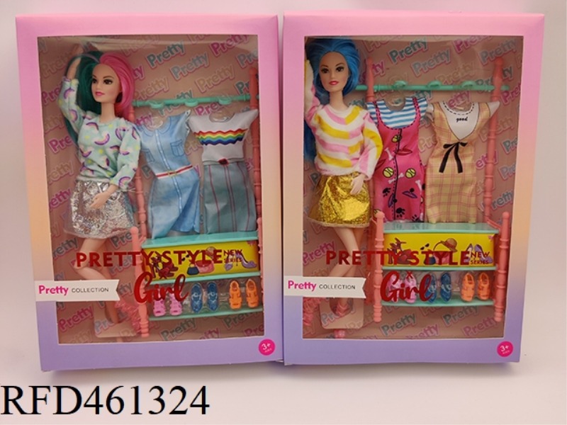 11 INCH SOLID 11 JOINT BARBIE + CLOTHES HANGER