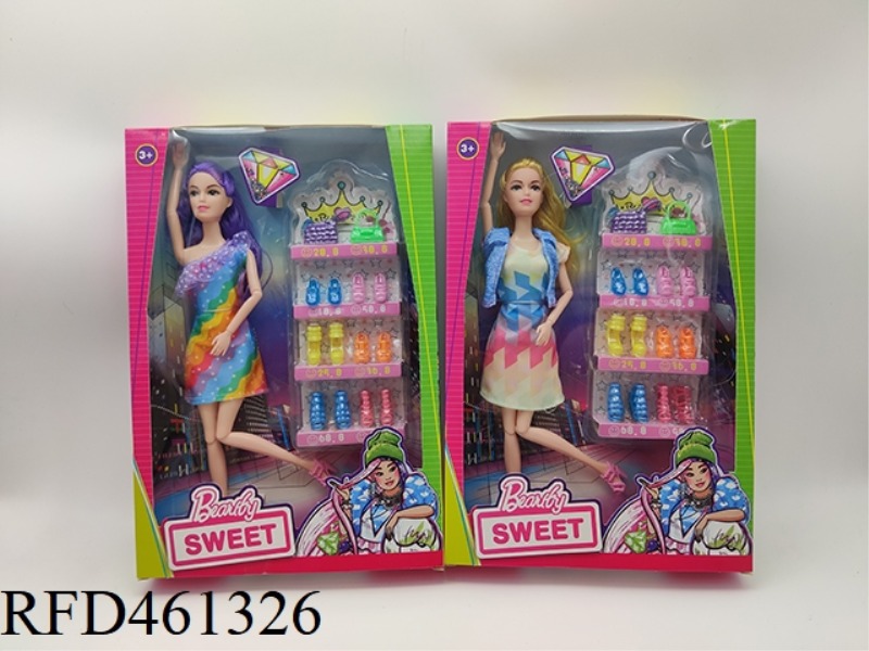 11 INCH SOLID 11 JOINT FASHION BARBIE + 2 ACCESSORIES